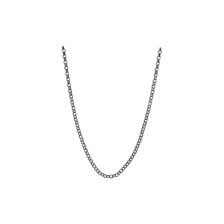 Sterling Silver Oxidized Small Oval Cable Chain