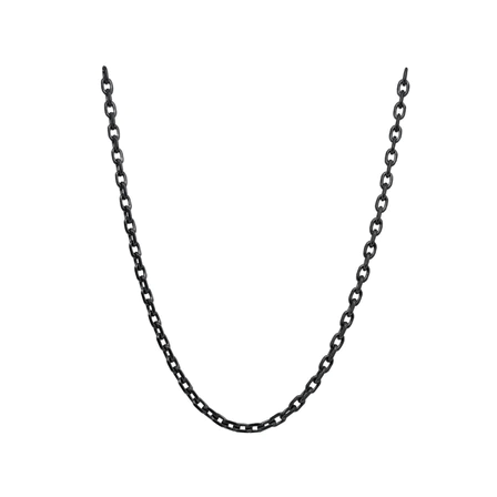 Sterling Silver Oxidized Rectangular Cable Chain