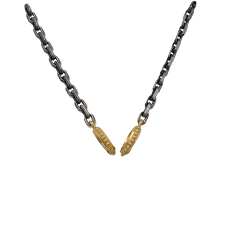 Sterling Silver and 18K Yellow Gold Open End Chain