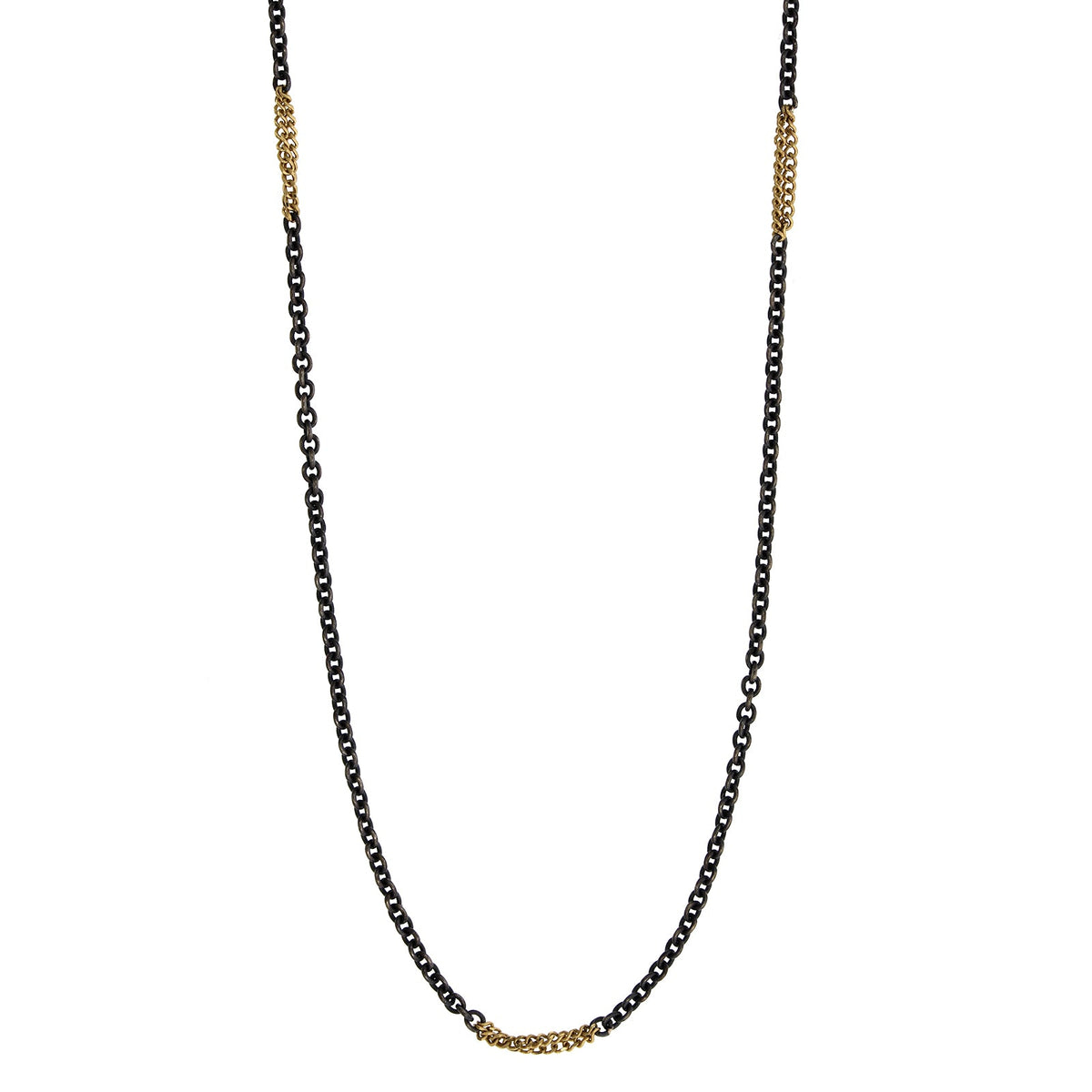 Sterling Silver with 18K Yellow Gold Station Chain, Long's Jewelers