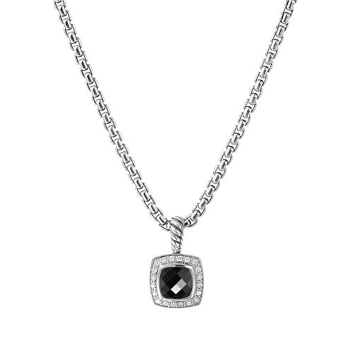 Pendant Necklace with Black Onyx and Diamonds