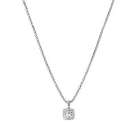 Pendant Necklace with White Topaz and Diamonds