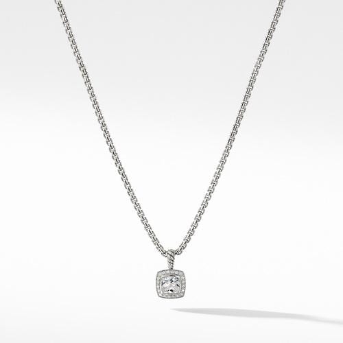 Pendant Necklace with White Topaz and Diamonds