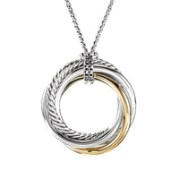 Crossover Pendant Necklace with Gold