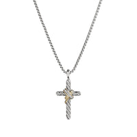 Cable Collectibles X Cross Necklace with Diamonds and 14K Gold