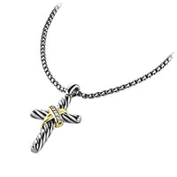 Cable Collectibles X Cross Necklace with Diamonds and 14K Gold