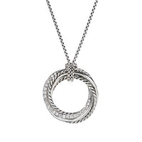 Crossover Pendant Necklace with Diamonds