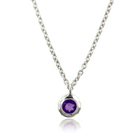 Sterling Silver Amethyst Bezel Set Pendant