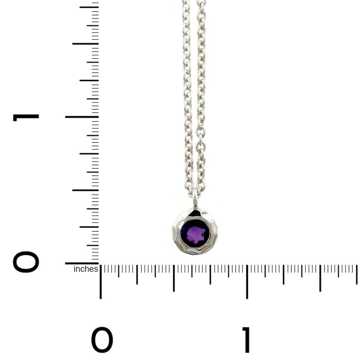 Sterling Silver Amethyst Bezel Set Pendant