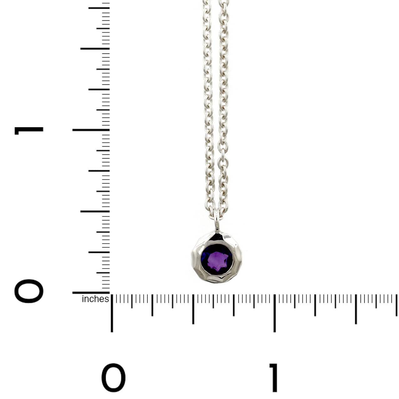 Sterling Silver Amethyst Bezel Set Pendant