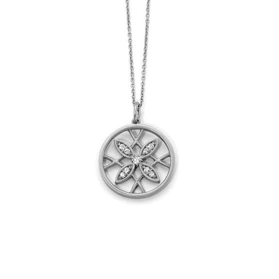 Sterling Silver White Sapphire Gate Pendant