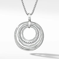 Stax Medium Pendant Necklace with Diamonds, 32mm