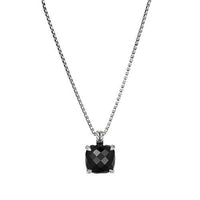 Chatelaine® Pendant Necklace with Black Onyx and Diamonds, 14mm