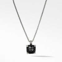 Chatelaine® Pendant Necklace with Black Onyx and Diamonds, 14mm