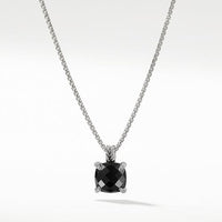 Chatelaine® Pendant Necklace with Black Onyx and Diamonds, 11mm