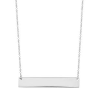 Sterling Silver Engravable Bar Necklace