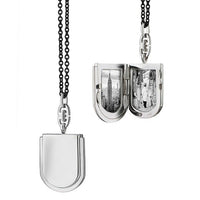 Sterling Silver Horseshoe Shaped Locket on Chain