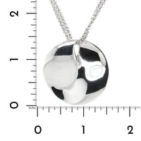Sterling Silver Bent Disc Double Chain Necklace