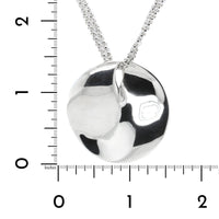 Sterling Silver Bent Disc Double Chain Necklace