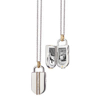 Serling Silver and Yellow Gold "Lock" Locket on Chain