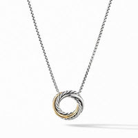 Crossover Mini Pendant Necklace with 18K Yellow Gold