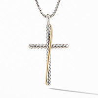 Crossover XL Cross Necklace with 18K Yellow Gold