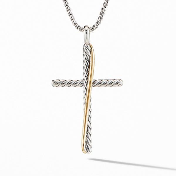 Crossover XL Cross Necklace with 18K Yellow Gold