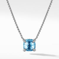 Chatelaine® Pendant Necklace with Blue Topaz and Diamonds