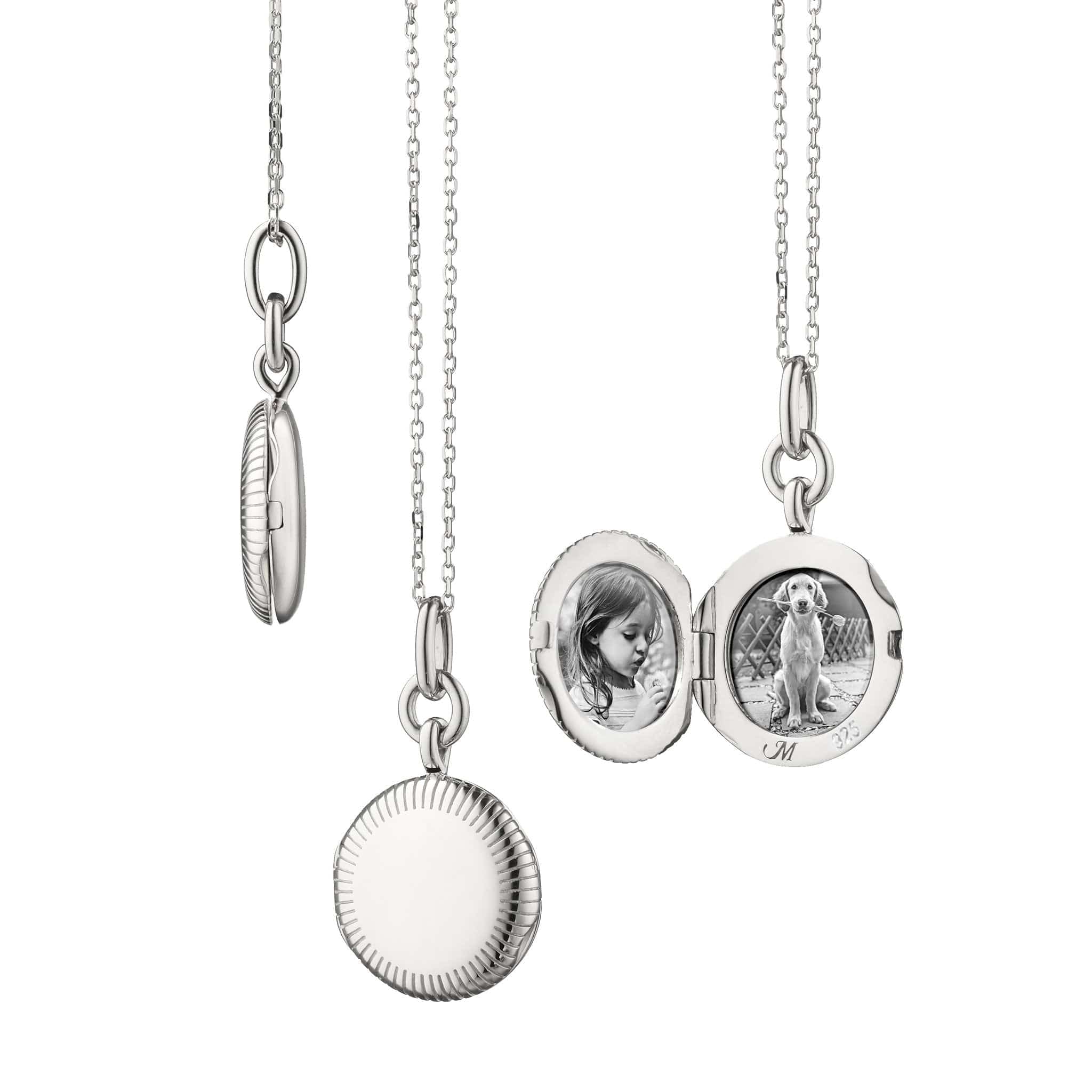 Sterling Silver Round Locket Necklace