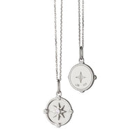 Sterling Silver Compass White Sapphire Charm