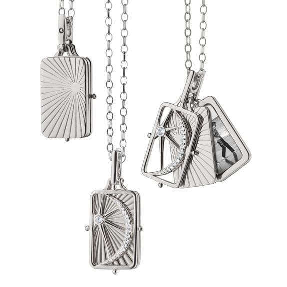 Sterling Silver Star Sun Moon Gate Locket Necklace 