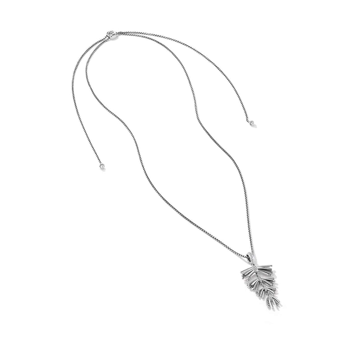 Angelika Fringe Pendant Necklace with Pavé Diamonds Sterling Silver, Long's Jewelers