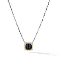 Petite Chatelaine® Pendant Necklace with Black Onyx, 18K Yellow Gold Bezel and Pavé Diamonds