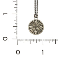 Armenta Sterling Silver Champagne Diamond Disc Necklace