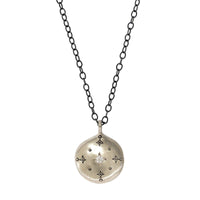 Adel Chefridi Sterling Silver Diamond Disc Pendant