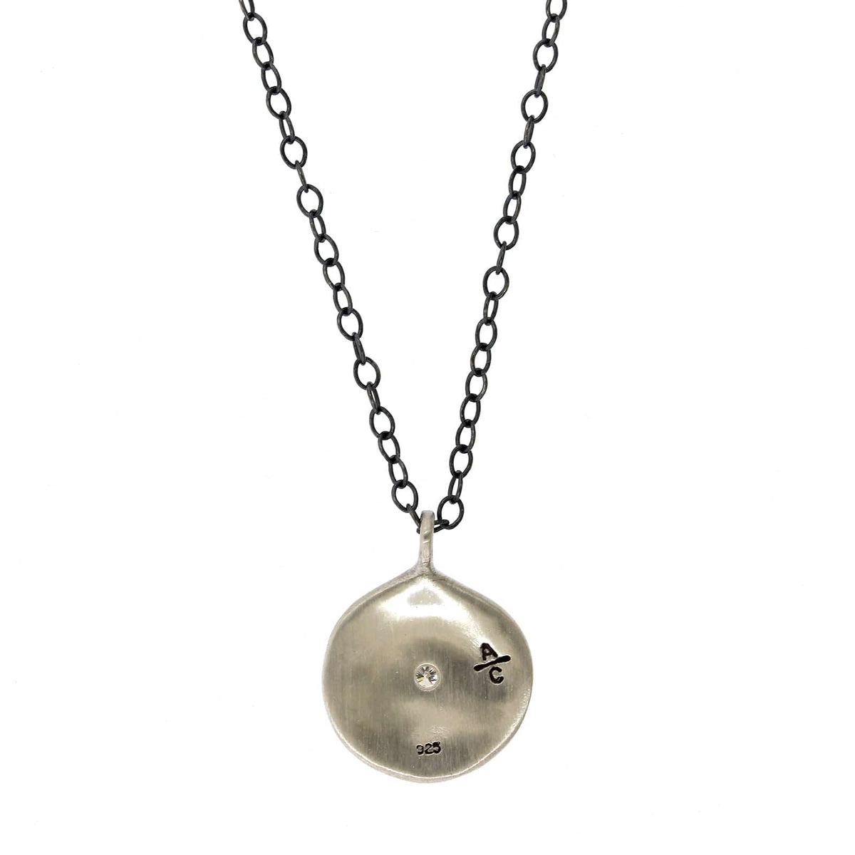 Adel Chefridi Sterling Silver Diamond Disc Pendant