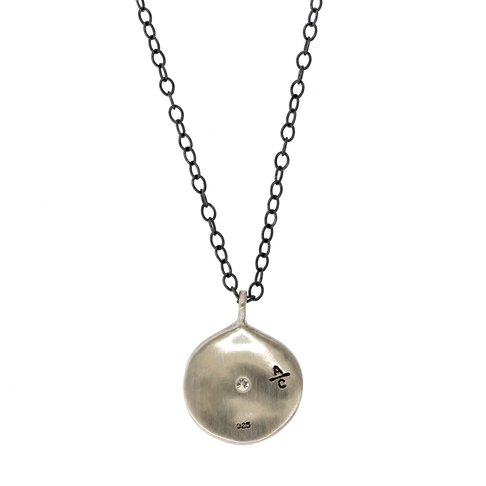 Adel Chefridi Sterling Silver Diamond Disc Pendant