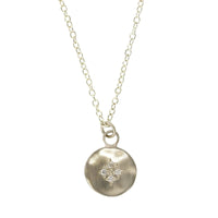 Adel Chefridi Sterling Silver Diamond Disc Pendant