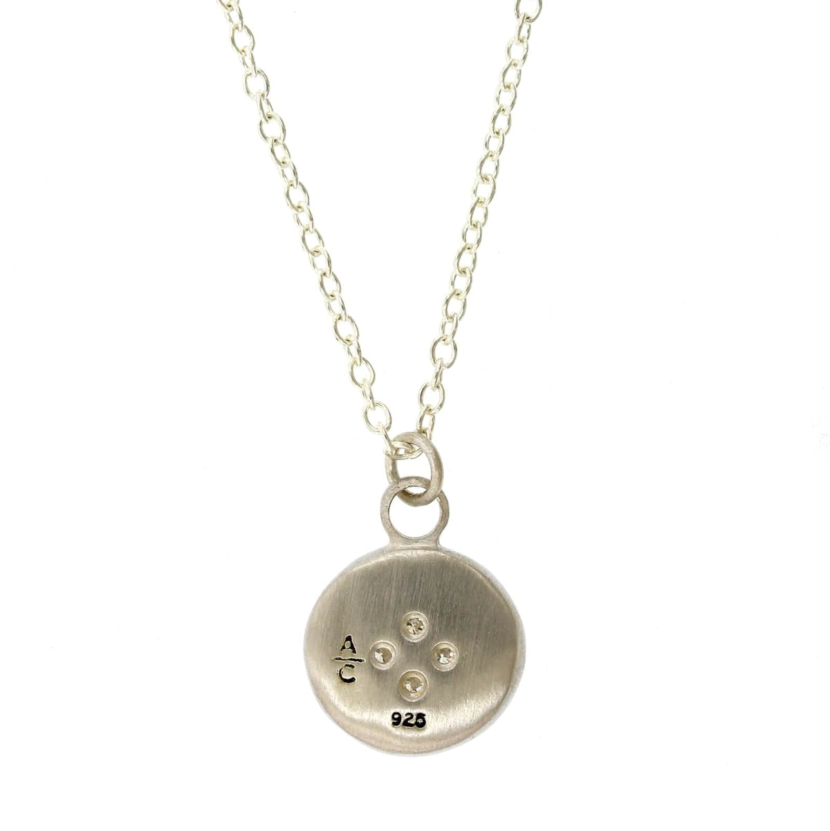 Adel Chefridi Sterling Silver Diamond Disc Pendant