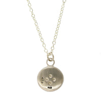 Adel Chefridi Sterling Silver Diamond Disc Pendant