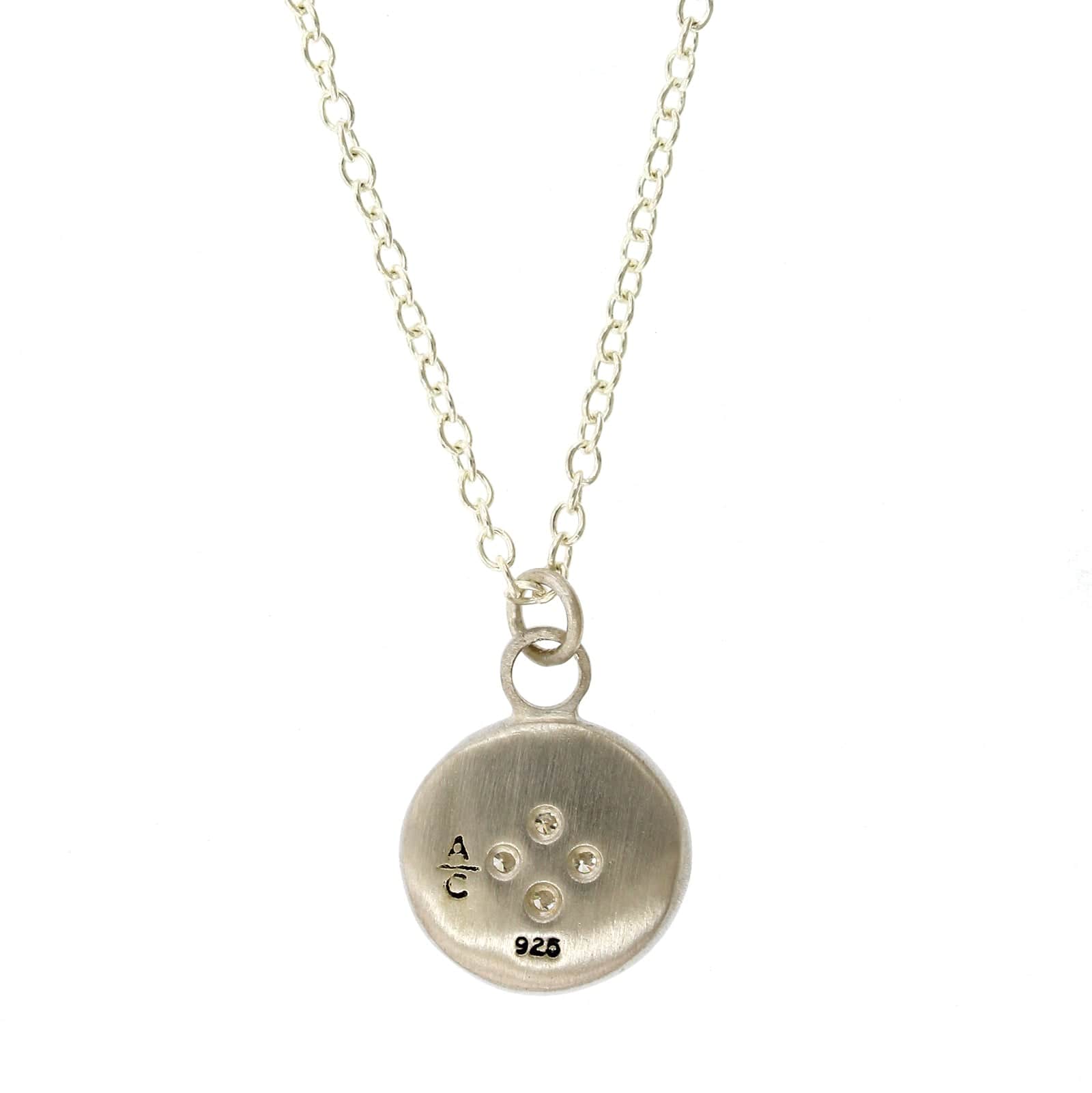 Adel Chefridi Sterling Silver Diamond Disc Pendant