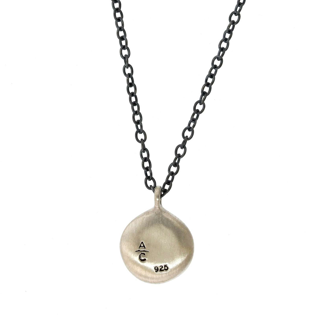 Adel Chefridi Sterling Silver Emerald Disc Pendant