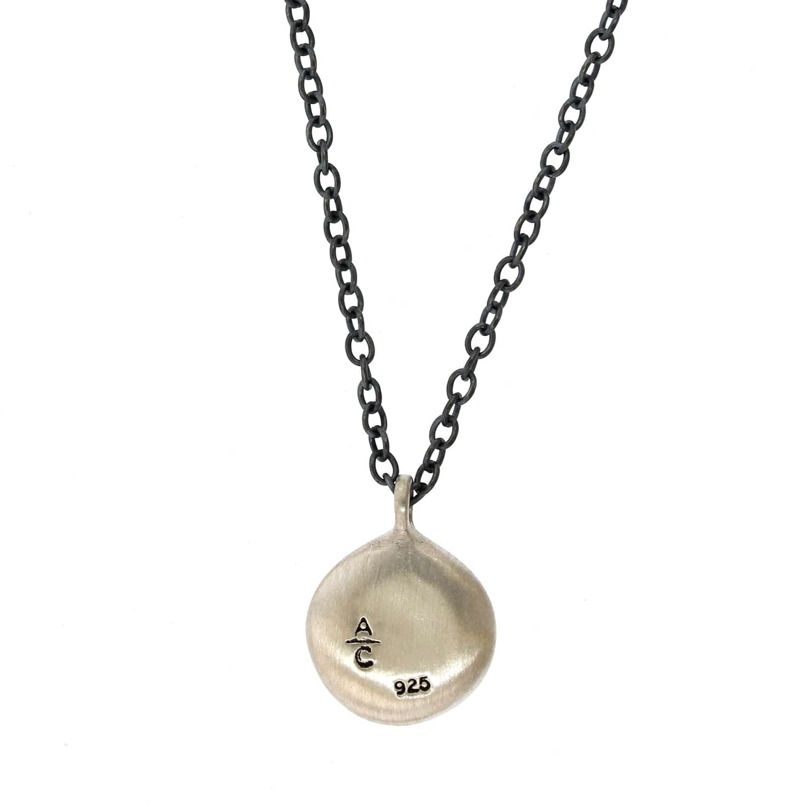 Adel Chefridi Sterling Silver Emerald Disc Pendant