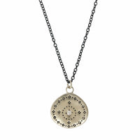 Adel Chefridi Sterling Silver Diamond Disc Pendant