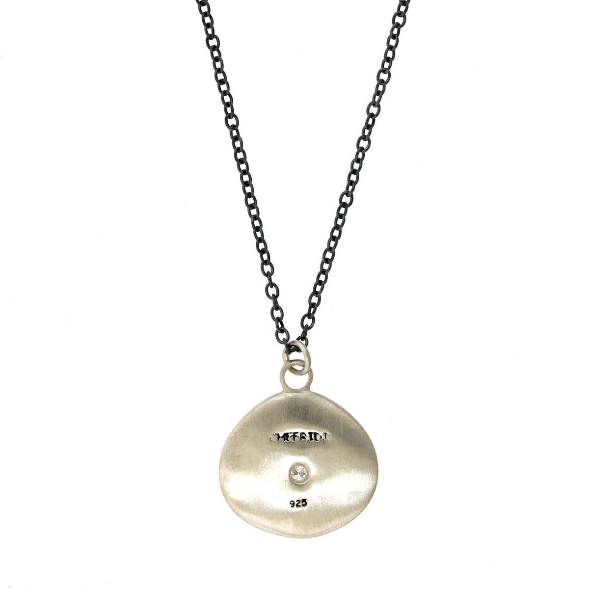 Adel Chefridi Sterling Silver Diamond Disc Pendant