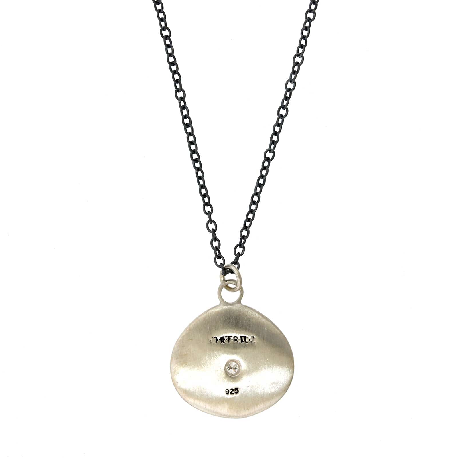 Adel Chefridi Sterling Silver Diamond Disc Pendant
