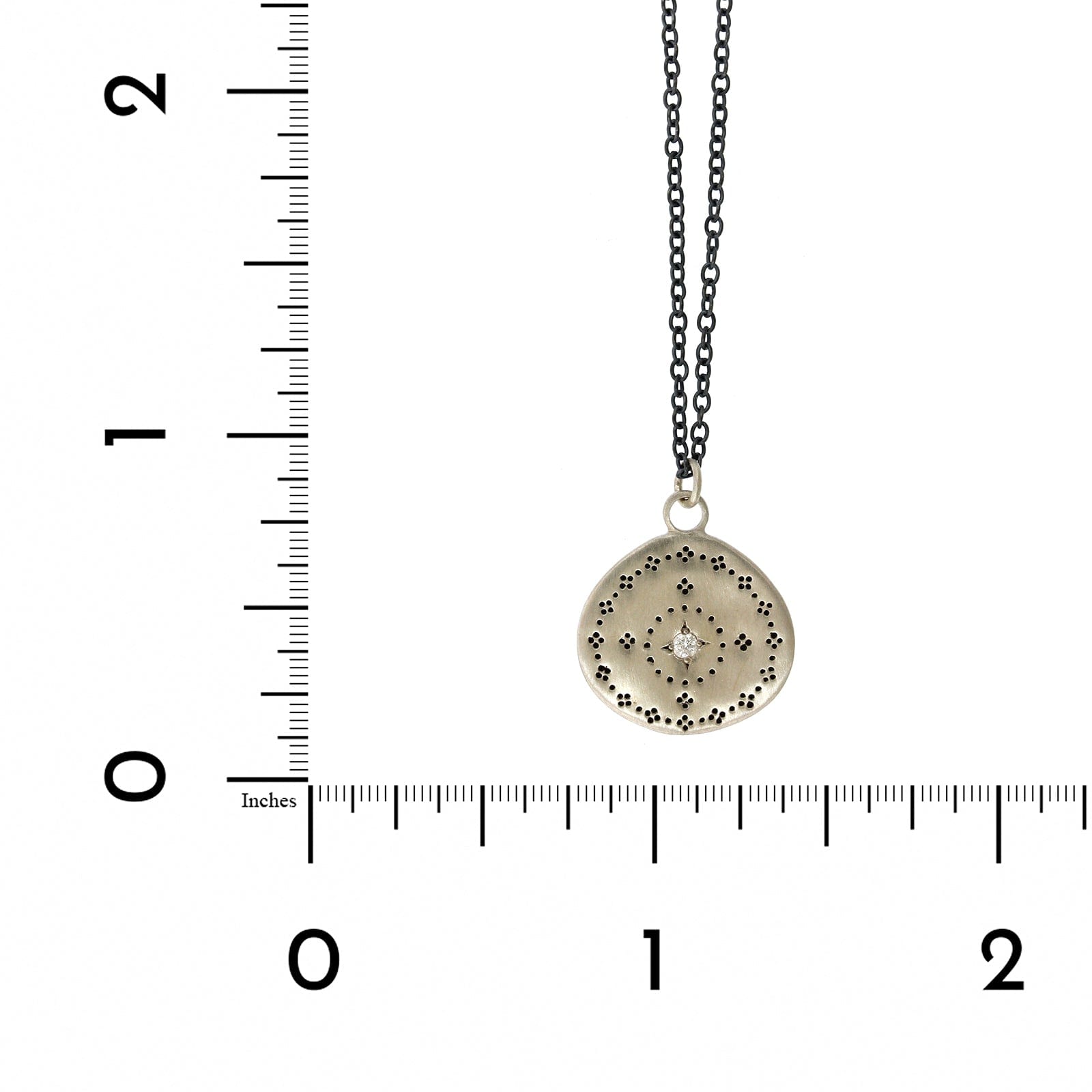Adel Chefridi Sterling Silver Diamond Disc Pendant