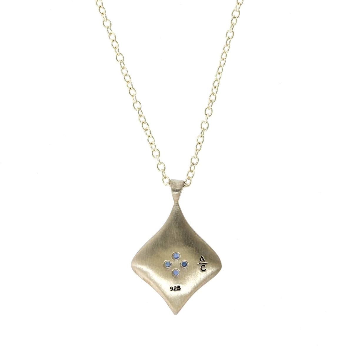 Adel Chefridi Sterling Silver Sapphire Pendant