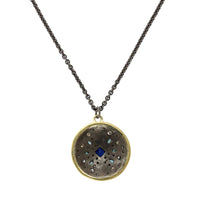 Armenta Sterling Silver and 18K Yellow Gold Multi Stone Round Pendant