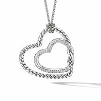 Continuance® Heart Necklace in Sterling Silver with Pavé Diamonds